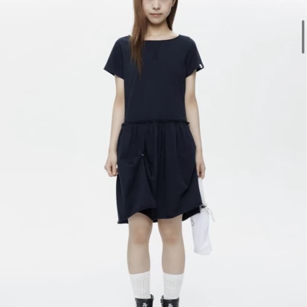 (새상품)오헤시오 JERSEY FRILL DRESS, NAVY