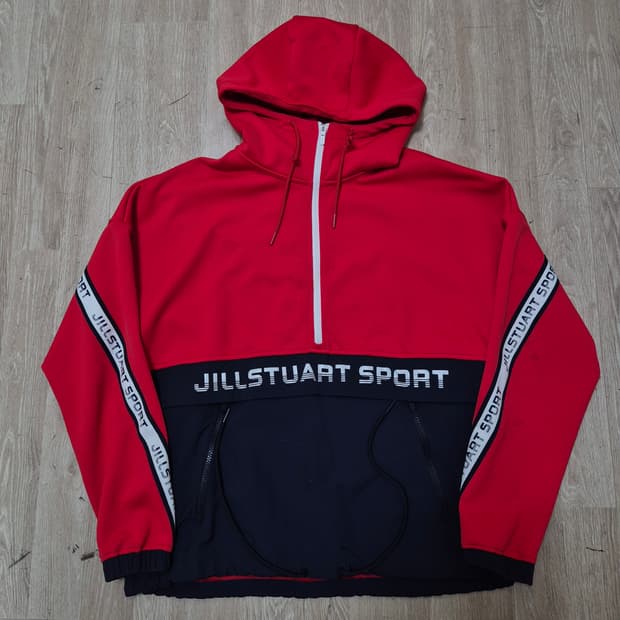 질스튜어트 스포츠 뉴욕 투톤 배색 아노락 후드집업 L(100)