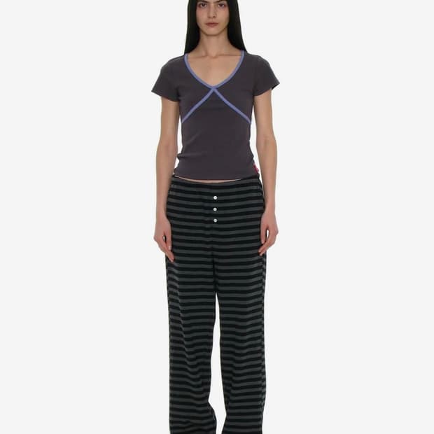 파르티멘토 PWC 스트라이프 저지 와이드 팬츠