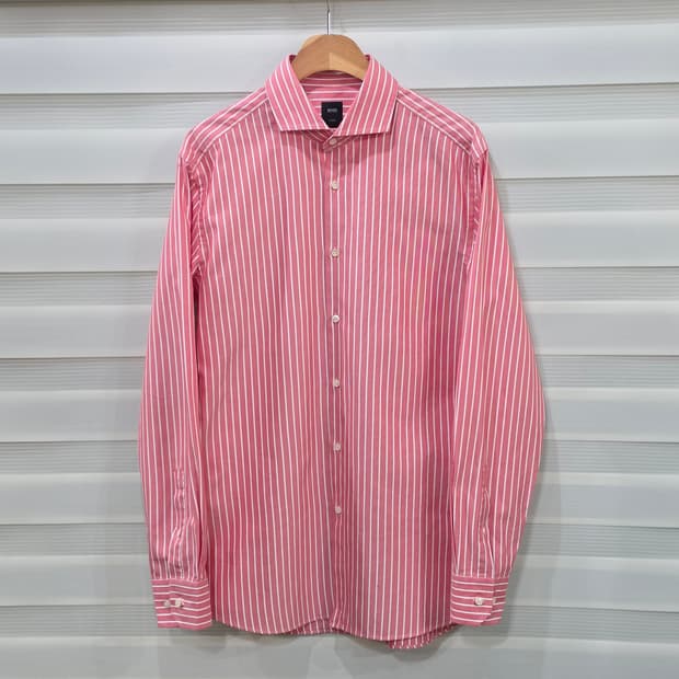 휴고보스 슬림핏 스트라이프 드레스 셔츠- 42