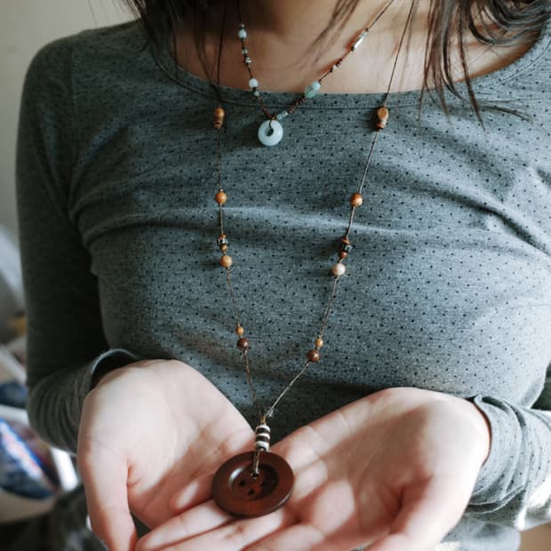 mint donut necklace 민트 도넛 핸드메이드 목걸이