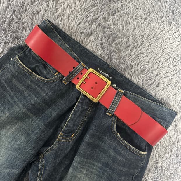 돌체앤가바나 레드 벨트