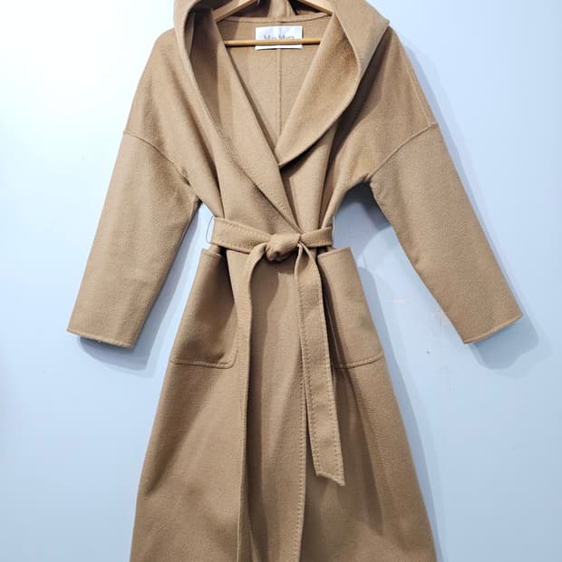 막스마라 후드 롱 코트 캐시미어 혼방 FREE