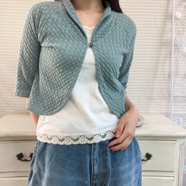 빈티지 민트 펀칭 가디건 y2k 스트릿 갸루 펑키 일본빈티지 