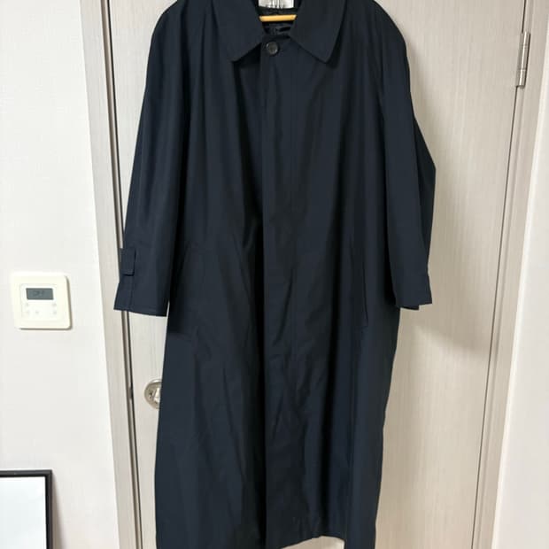 빈티지 발마칸 롱 트렌치 코트 네이비 100사이즈