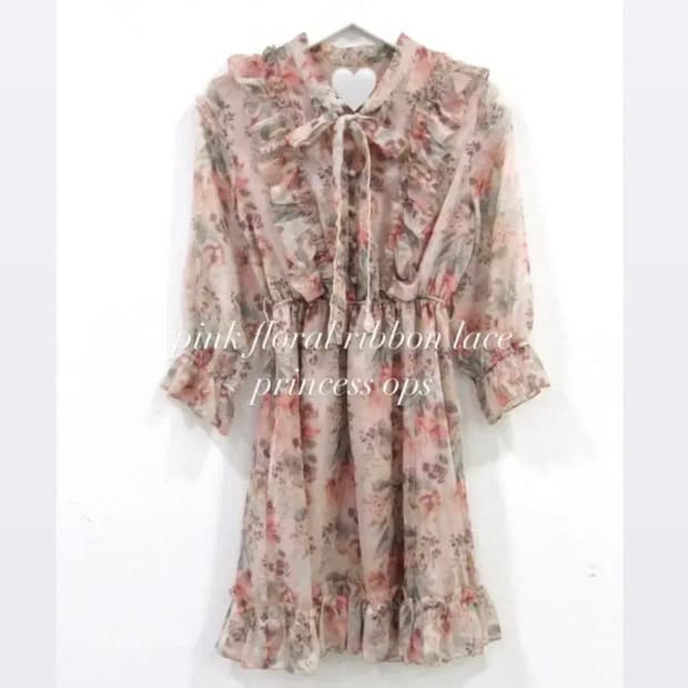 빈티지 페어리 플라워 플로럴 원피스 모리 하구미 오리엔탈코코모리크루빈티지