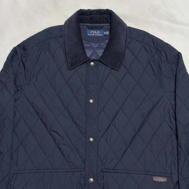 1XB 폴로랄프로렌 코듀로이 카라 네이비 퀼팅 자켓