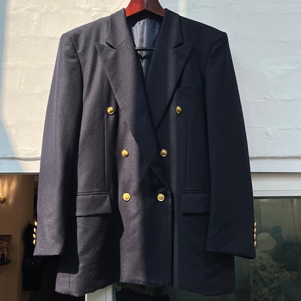 Field Brothers 금장 네이비 울 블레이저 98