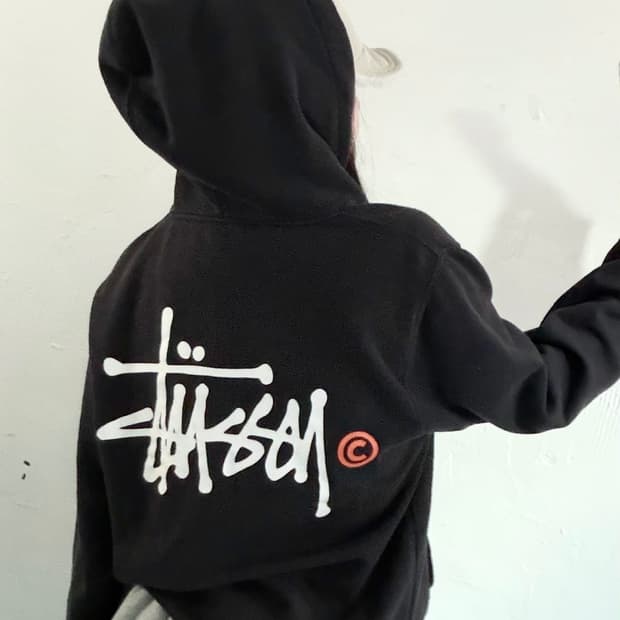 Stussy 스투시 빅스탁로고 블랙컬러 후드티