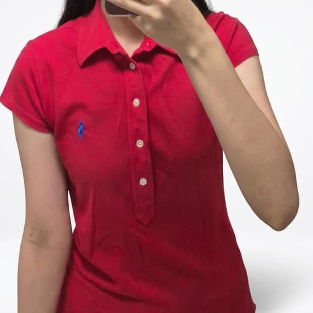 폴로 랄프로렌 pk원피스 레드/빈티지 슬림핏 코튼 원피스 카라반팔원피스