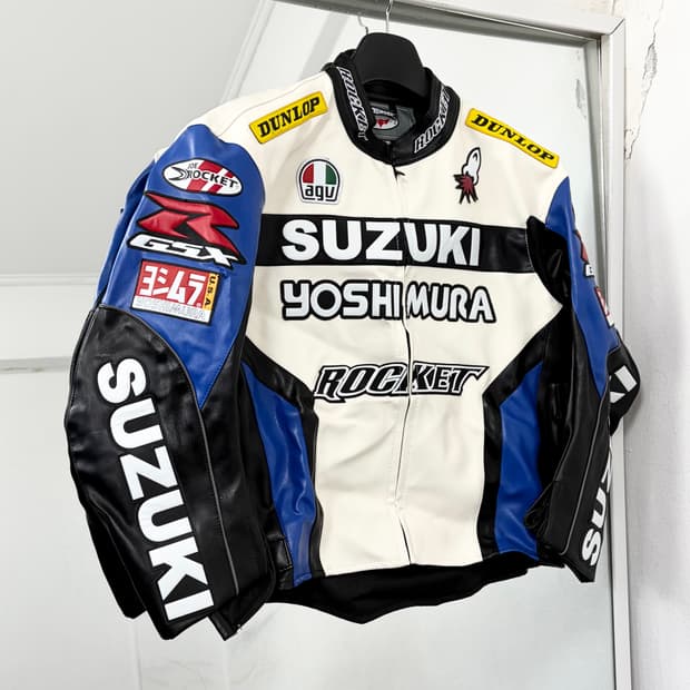 (이안 착용) 스즈키 요시무라 레더 레이싱 자켓