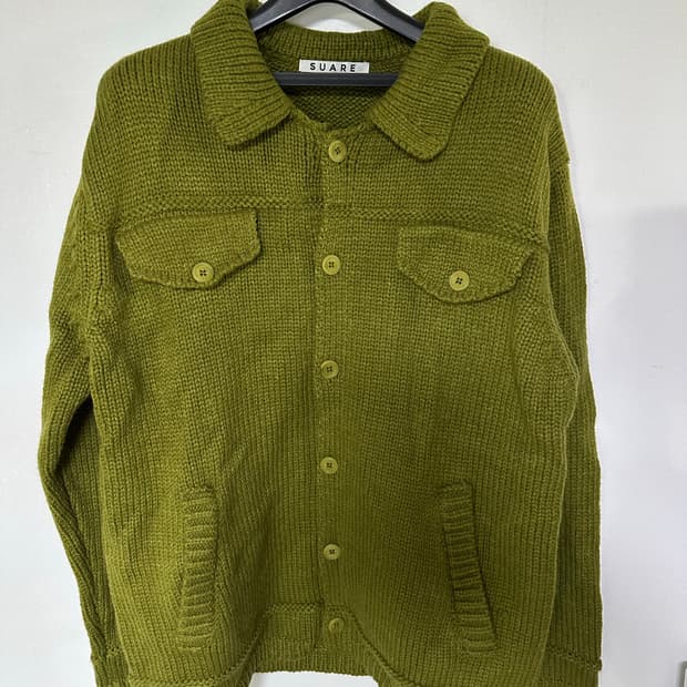 수아레 니트 가디건 카키색
