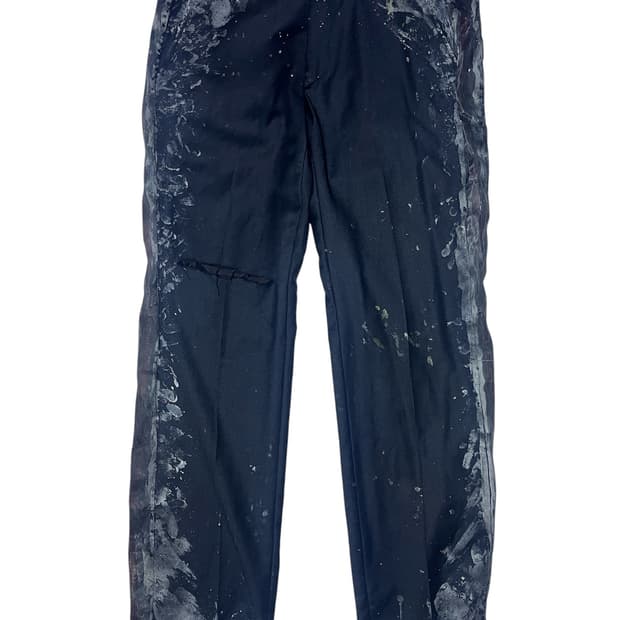 [OS] 빈티지 아카이브 디스트레쓰 페인팅 디제스터 컷 아웃 트라우저