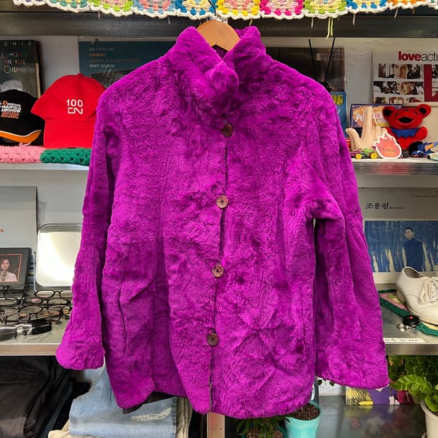 Bold Purple Faux Fur Jacket