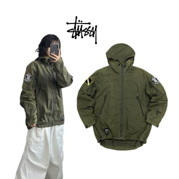 스투시 X 버팔로솔져스 인터네셔널 밀리터리 페이딩 풀오버 테크니컬 자켓