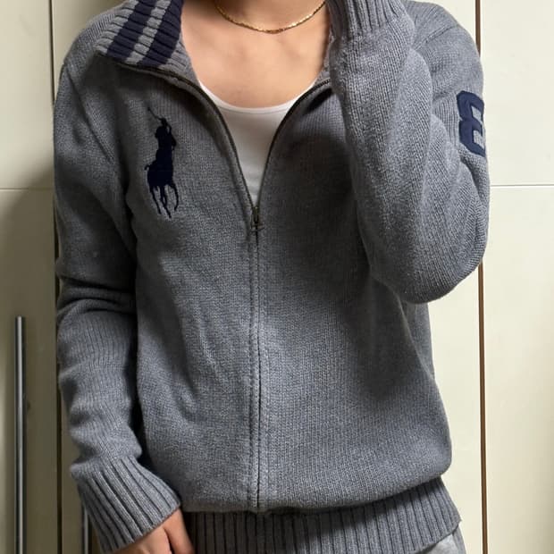 폴로 랄프로렌 빅포니 그레이 니트집업