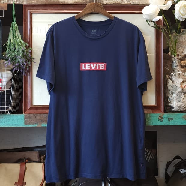 리바이스 빈티지 프린팅 티셔츠 박스로고 블루 xl
