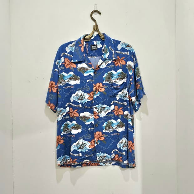 Japan 블루 하와이안 반팔셔츠