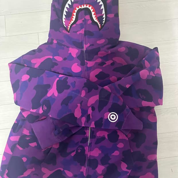 베이프 퍼플 후드집업