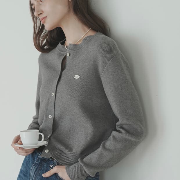 로브로브 마니 애티튜드 니트 가디건 그레이