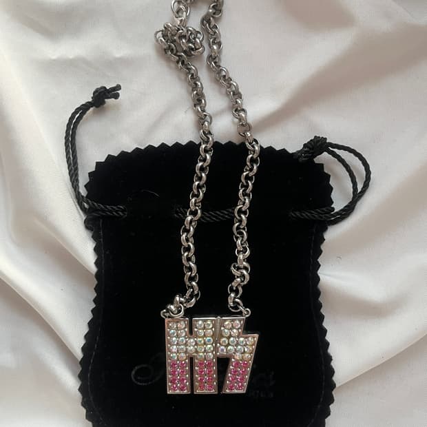 (새상품) 히스테릭 글래머 라인스톤 큐빅 초커 체인 목걸이