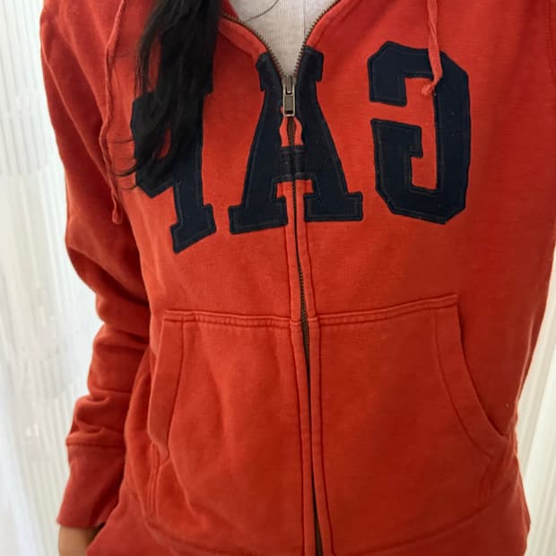 갭 오렌지색 후드집업 xs