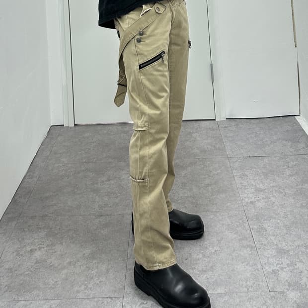 PPFM 00s zipper detail gimmick pants