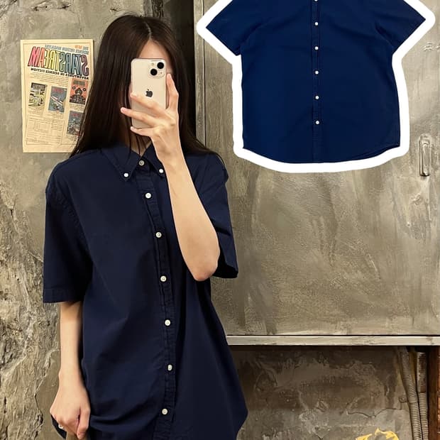 폴로 랄프로렌 반팔 셔츠 네이비 L #csz485