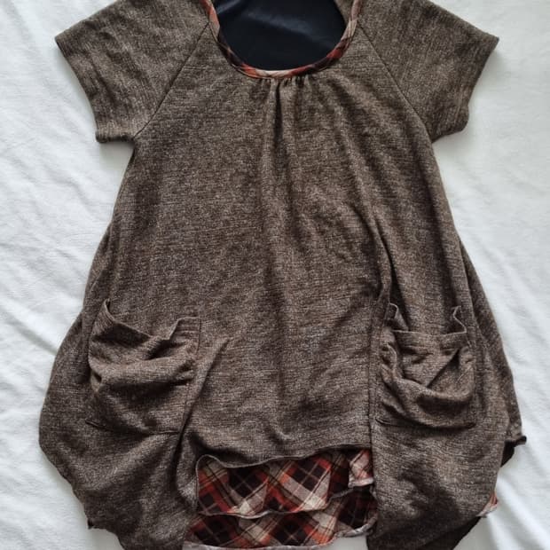 빈티지 모리걸 하구미 체크 레이어드 탑