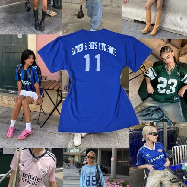 Y2K 스포티 넘버 반팔티셔츠 블루 