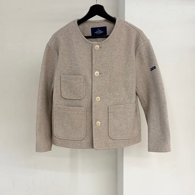 세인트 제임스 베이지 울 혼방 자켓