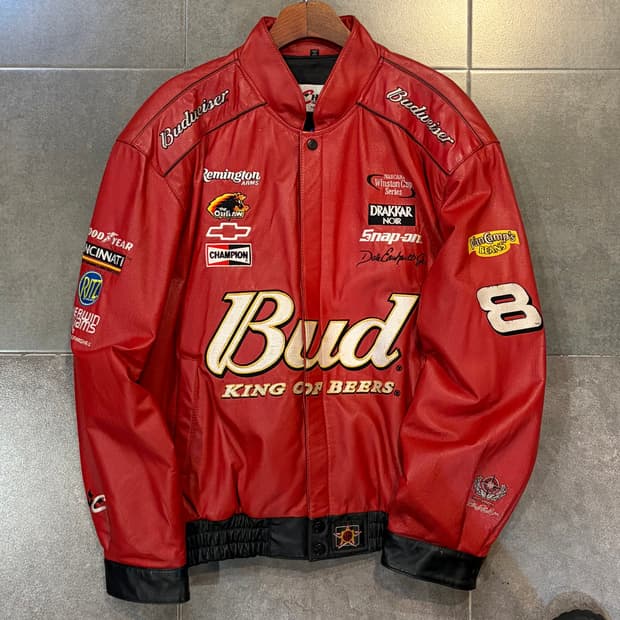 [No.9] JH Design 버드 와이저 레더 레이싱자켓