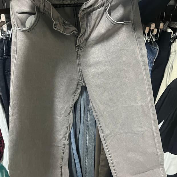 그레이 데님 팬츠