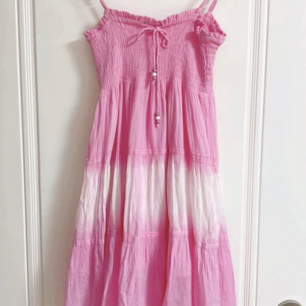 빈티지 그라데이션 핑크 원피스