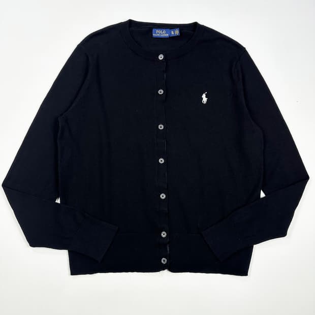 폴로 랄프로렌 여성 라운드넥 니트 가디건 블랙 여성XL