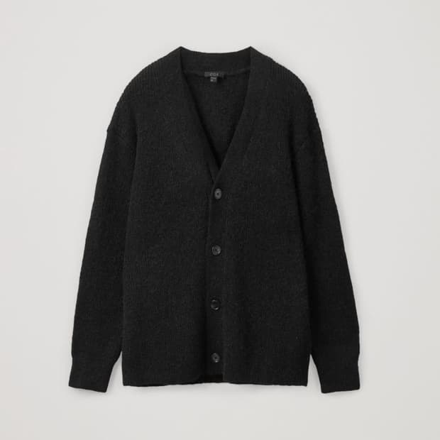 코스 알파카 울 믹스 오버사이즈 가디건 M