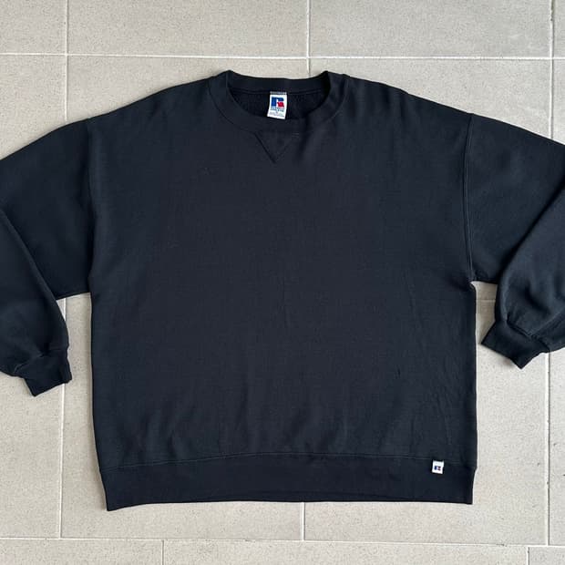 90s 빈티지 러셀 스웻셔츠 블랙 XL USA