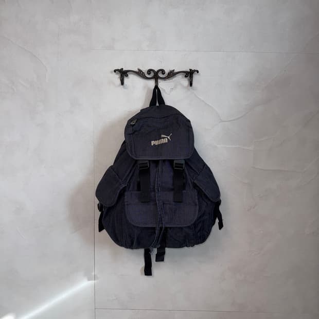 Puma denim multi pocket backpack