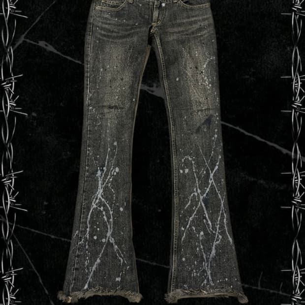 None Vkei Cut out Sludge boot cut pants