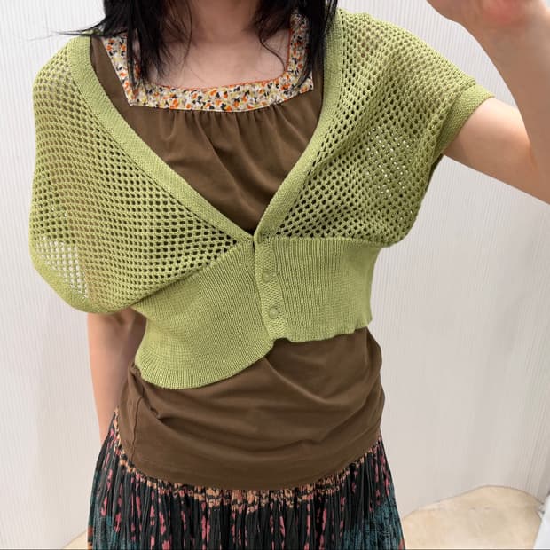 sage crop cardigan