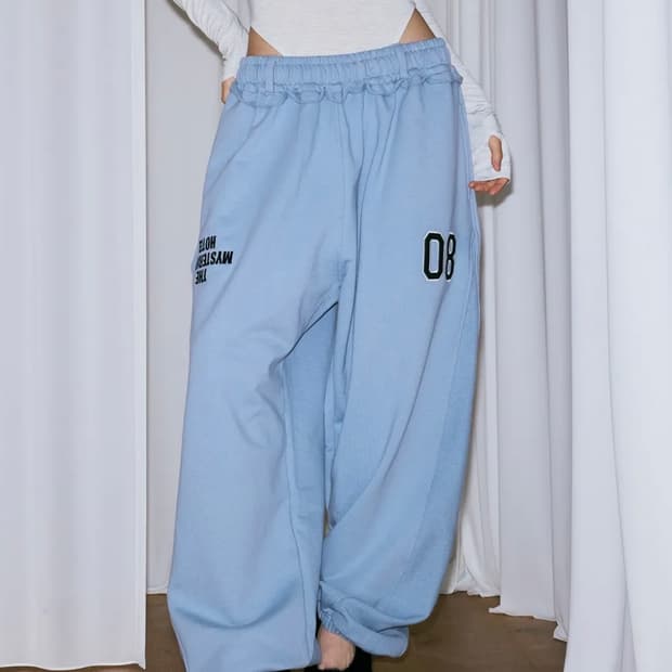 미스테리어스호텔 컷오프 스웻팬츠 블루 새상품