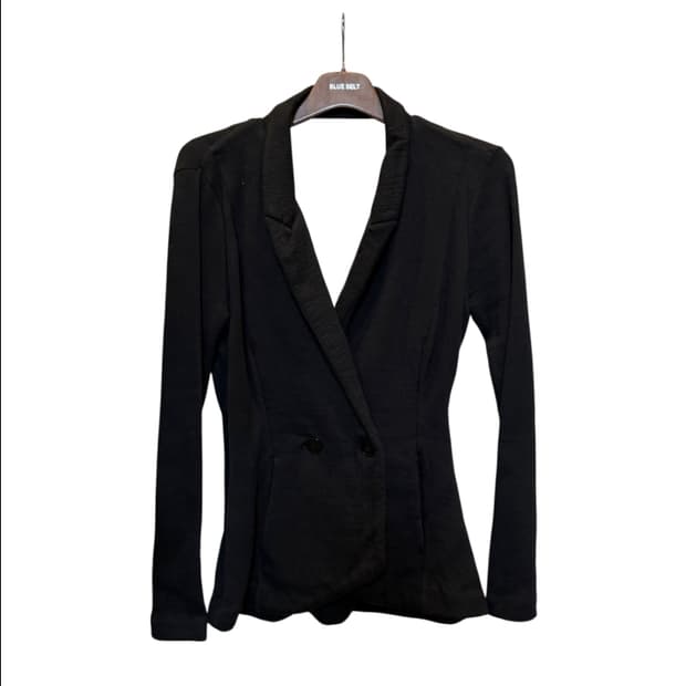 알렉산더 왕 하이브리드 랩 블레이저 탑 더블버튼 골지안감 블랙