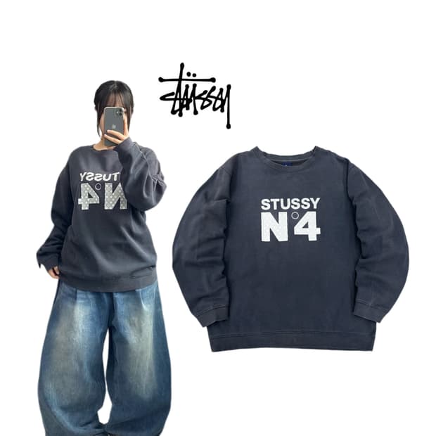 스투시 90s~00s 루이비통 패러디 아치로고 스웻 맨투맨