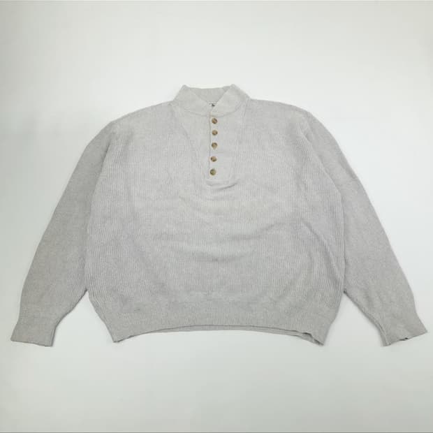 (Cr074)XL 엘엘빈 USA 스노우그레이 하이넥 니트 스웨터knit