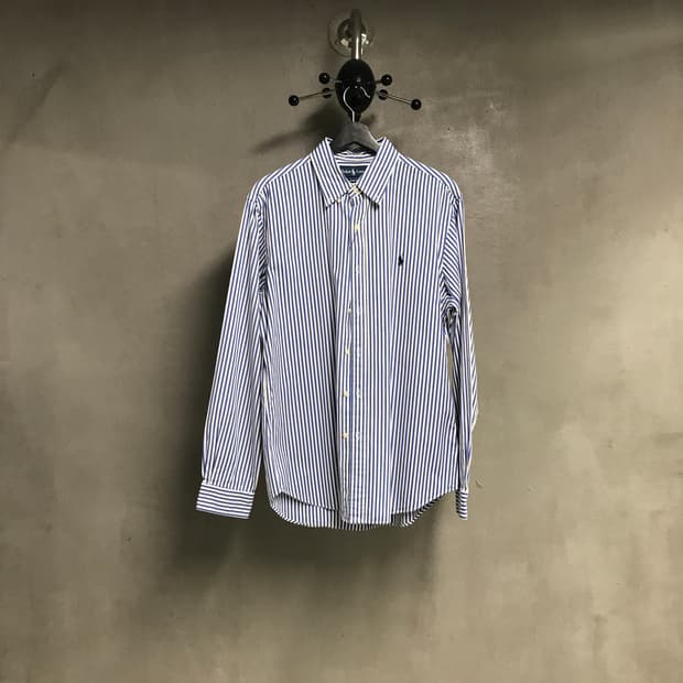 폴로 랄프로렌 스트라이프 셔츠 블루 L