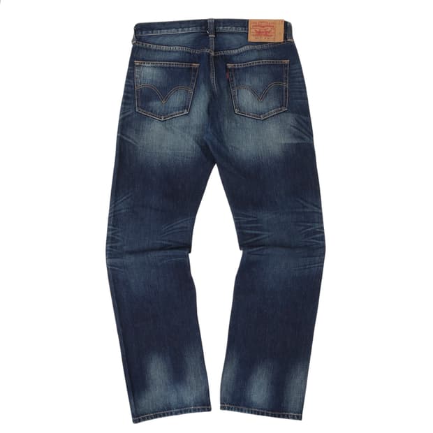 리바이스 501 스트레이트 레그 버튼플라이 워싱진 데님팬츠