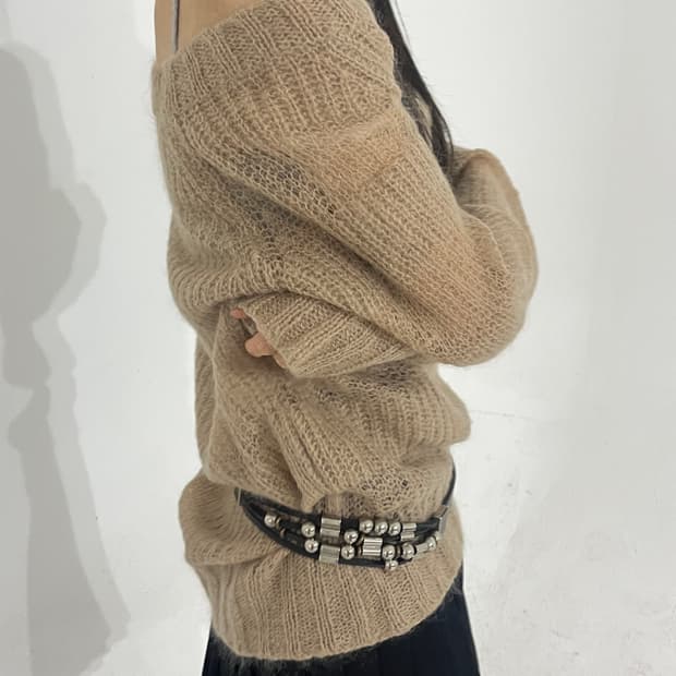 Hairly beige knit