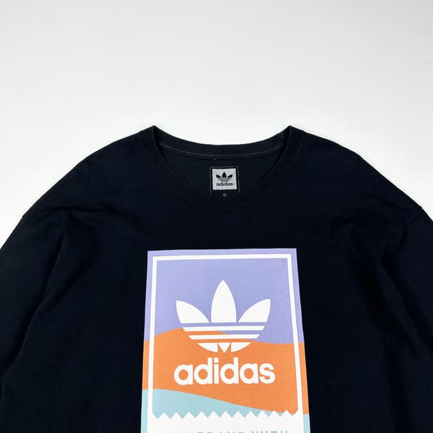 아디다스 트레포일 블랙 롱슬리브 긴팔티 (XL)