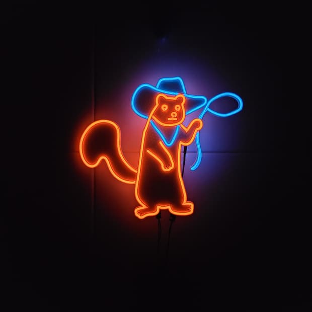 네온사인 다람쥐 카우보이 led 램프 무드등