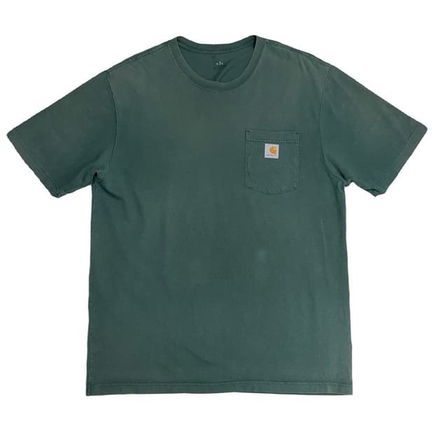 CARHARTT 오리지널 핏 포켓 반팔티 그린 L